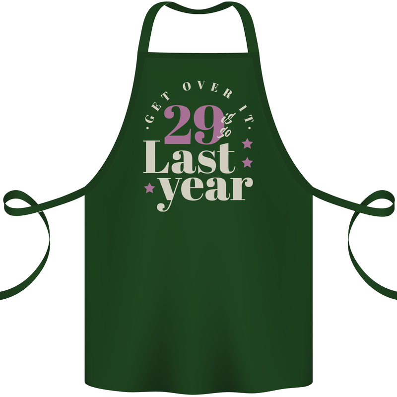 Funny 30th Birthday 29 is So Last Year Cotton Apron 100% Organic Forest Green