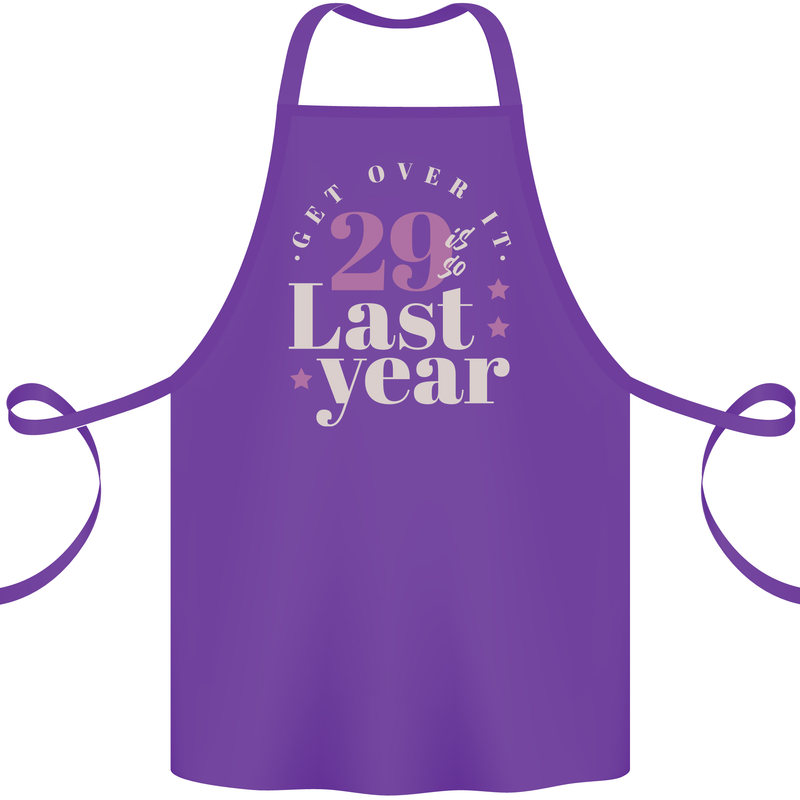 Funny 30th Birthday 29 is So Last Year Cotton Apron 100% Organic Purple