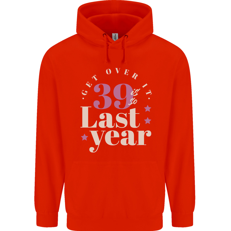 Funny 40th Birthday 39 is So Last Year Childrens Kids Hoodie Bright Red
