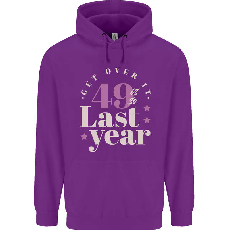 Funny 50th Birthday 49 is So Last Year Childrens Kids Hoodie Purple