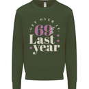 Funny 70th Birthday 69 is So Last Year Kids Sweatshirt Jumper Forest Green