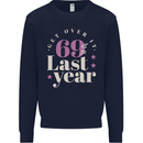 Funny 70th Birthday 69 is So Last Year Kids Sweatshirt Jumper Navy Blue