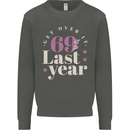 Funny 70th Birthday 69 is So Last Year Kids Sweatshirt Jumper Storm Grey