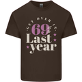 Funny 70th Birthday 69 is So Last Year Mens Cotton T-Shirt Tee Top Dark Chocolate