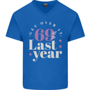 Funny 70th Birthday 69 is So Last Year Mens V-Neck Cotton T-Shirt Royal Blue