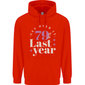 Funny 80th Birthday 79 is So Last Year Childrens Kids Hoodie Bright Red