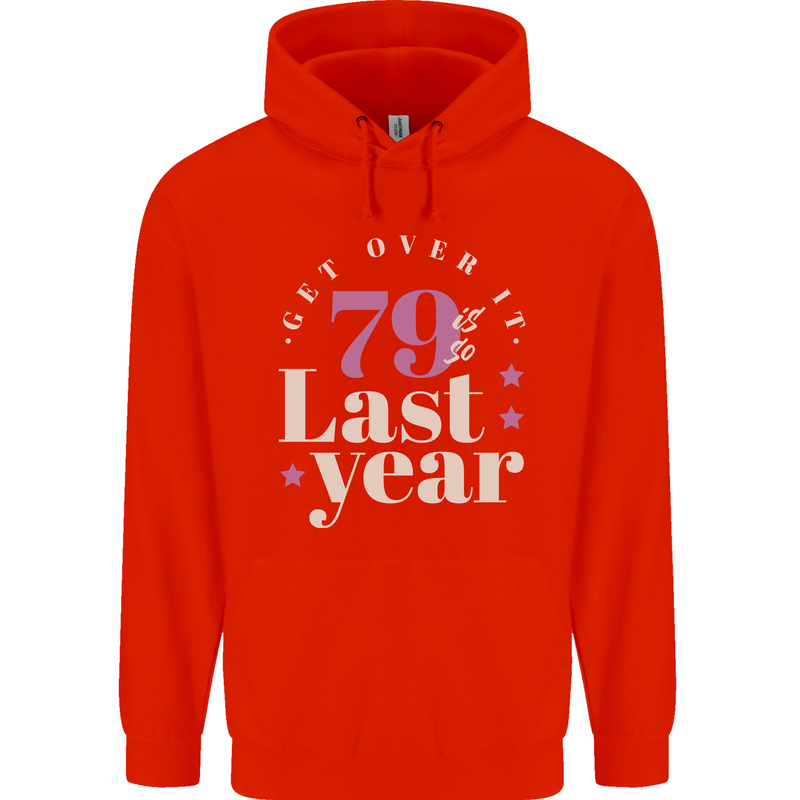Funny 80th Birthday 79 is So Last Year Childrens Kids Hoodie Bright Red