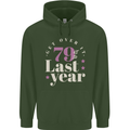 Funny 80th Birthday 79 is So Last Year Childrens Kids Hoodie Forest Green