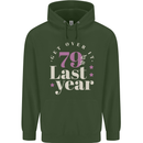 Funny 80th Birthday 79 is So Last Year Childrens Kids Hoodie Forest Green
