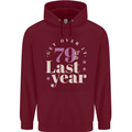 Funny 80th Birthday 79 is So Last Year Childrens Kids Hoodie Maroon