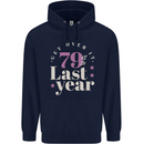 Funny 80th Birthday 79 is So Last Year Childrens Kids Hoodie Navy Blue