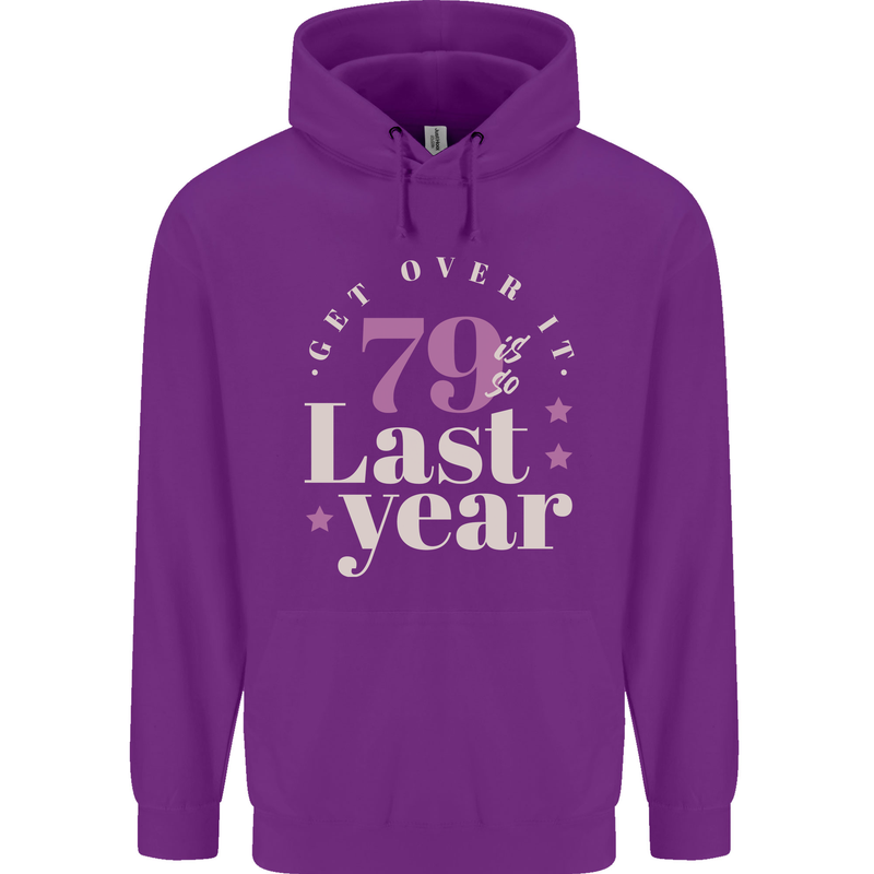 Funny 80th Birthday 79 is So Last Year Childrens Kids Hoodie Purple