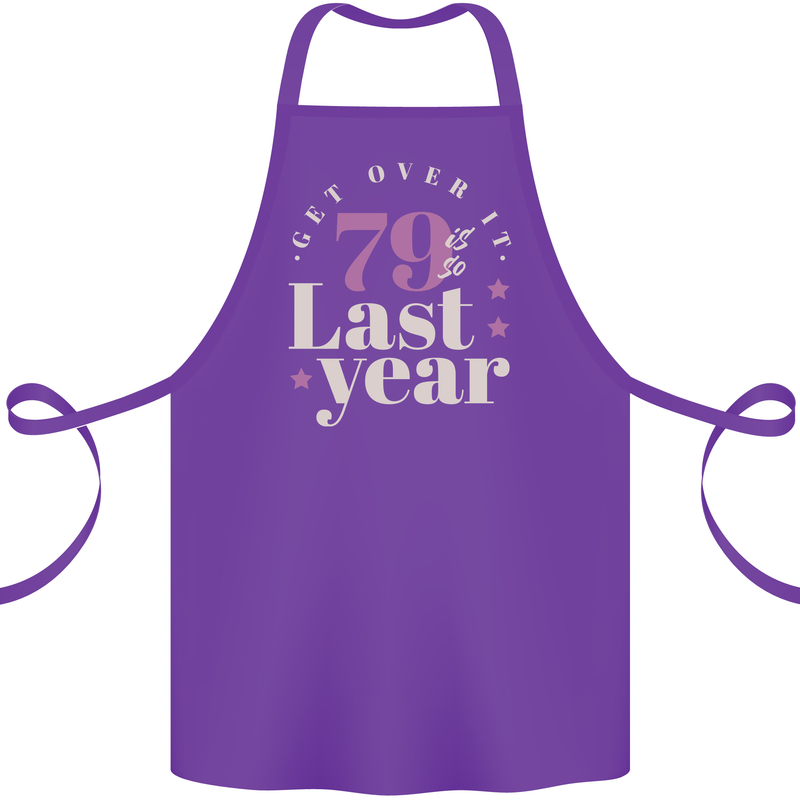 Funny 80th Birthday 79 is So Last Year Cotton Apron 100% Organic Purple