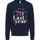 Funny 80th Birthday 79 is So Last Year Kids Sweatshirt Jumper Navy Blue