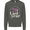 Funny 80th Birthday 79 is So Last Year Kids Sweatshirt Jumper Storm Grey