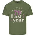 Funny 80th Birthday 79 is So Last Year Mens Cotton T-Shirt Tee Top Military Green