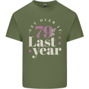 Funny 80th Birthday 79 is So Last Year Mens Cotton T-Shirt Tee Top Military Green