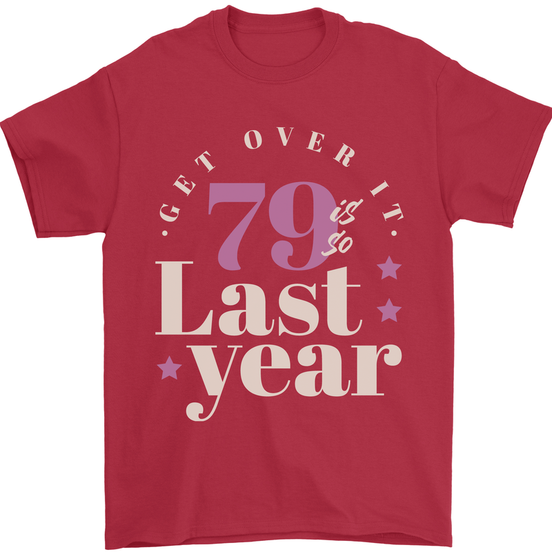 Funny 80th Birthday 79 is So Last Year Mens T-Shirt 100% Cotton Red