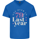 Funny 80th Birthday 79 is So Last Year Mens V-Neck Cotton T-Shirt Royal Blue