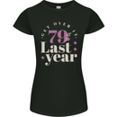 Funny 80th Birthday 79 is So Last Year Womens Petite Cut T-Shirt Black