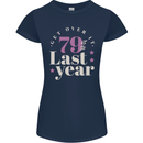 Funny 80th Birthday 79 is So Last Year Womens Petite Cut T-Shirt Navy Blue