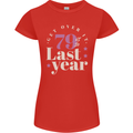 Funny 80th Birthday 79 is So Last Year Womens Petite Cut T-Shirt Red