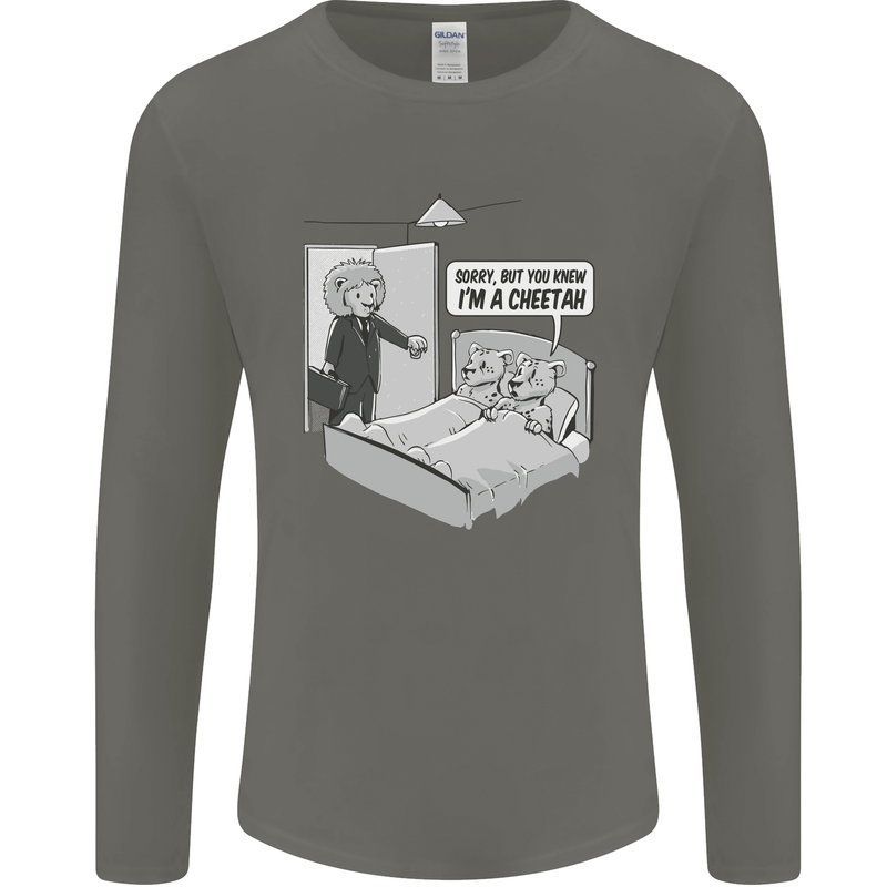 Funny Adultery Cheating Cheetahs Mens Long Sleeve T-Shirt Charcoal