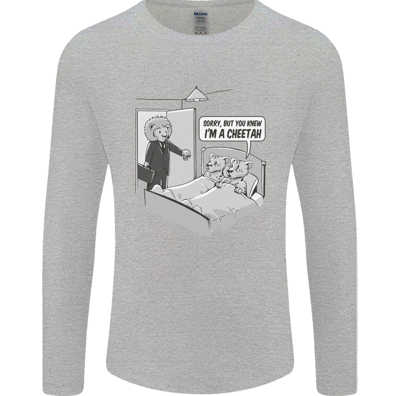 Funny Adultery Cheating Cheetahs Mens Long Sleeve T-Shirt Sports Grey