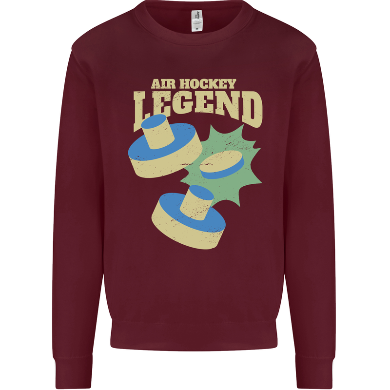 Funny Air Hockey Legend Kids Sweatshirt Jumper Maroon