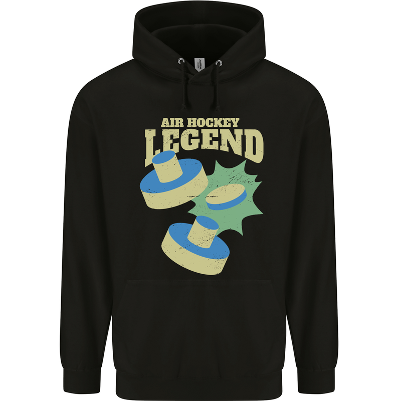 Funny Air Hockey Legend Mens 80% Cotton Hoodie Black