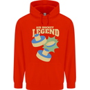 Funny Air Hockey Legend Mens 80% Cotton Hoodie Bright Red