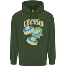 Funny Air Hockey Legend Mens 80% Cotton Hoodie Forest Green