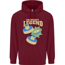 Funny Air Hockey Legend Mens 80% Cotton Hoodie Maroon