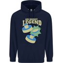 Funny Air Hockey Legend Mens 80% Cotton Hoodie Navy Blue