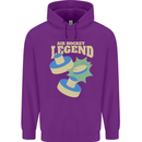 Funny Air Hockey Legend Mens 80% Cotton Hoodie Purple