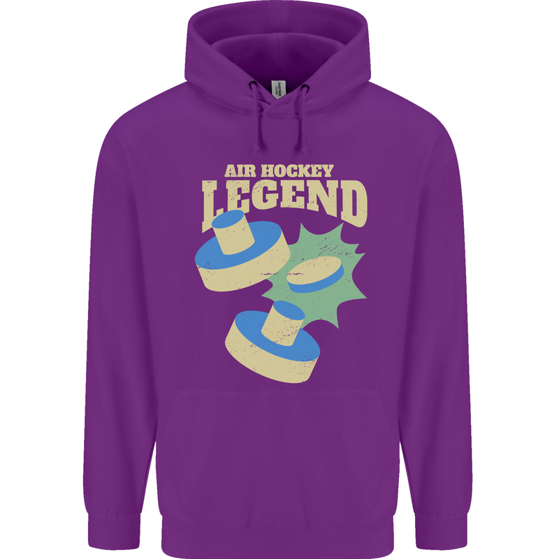 Funny Air Hockey Legend Mens 80% Cotton Hoodie Purple