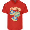 Funny Air Hockey Legend Mens V-Neck Cotton T-Shirt Red