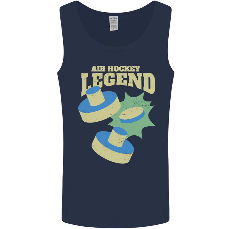 Funny Air Hockey Legend Mens Vest Tank Top Navy Blue