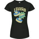 Funny Air Hockey Legend Womens Petite Cut T-Shirt Black