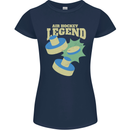 Funny Air Hockey Legend Womens Petite Cut T-Shirt Navy Blue