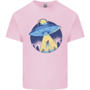 Funny Alien Abduction UFO Kids T-Shirt Childrens Light Pink