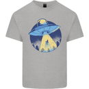 Funny Alien Abduction UFO Kids T-Shirt Childrens Sports Grey
