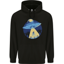 Funny Alien Abduction UFO Mens 80% Cotton Hoodie Black