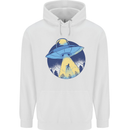 Funny Alien Abduction UFO Mens 80% Cotton Hoodie White