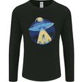 Funny Alien Abduction UFO Mens Long Sleeve T-Shirt Black