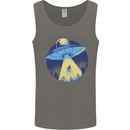 Funny Alien Abduction UFO Mens Vest Tank Top Charcoal