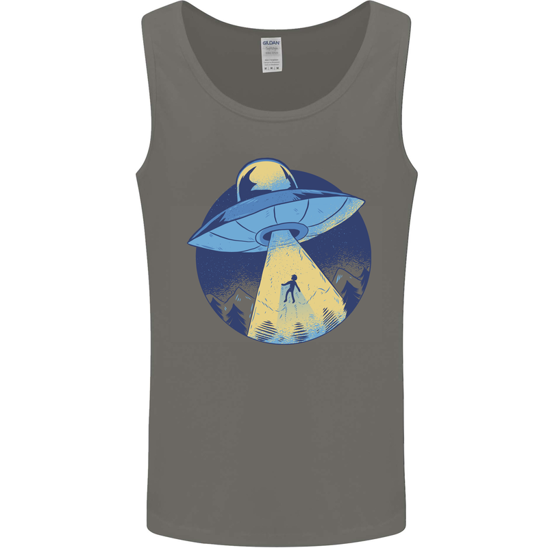 Funny Alien Abduction UFO Mens Vest Tank Top Charcoal