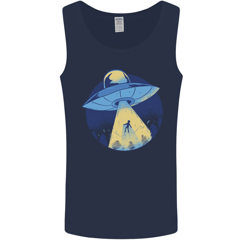 Funny Alien Abduction UFO Mens Vest Tank Top Navy Blue