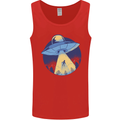 Funny Alien Abduction UFO Mens Vest Tank Top Red
