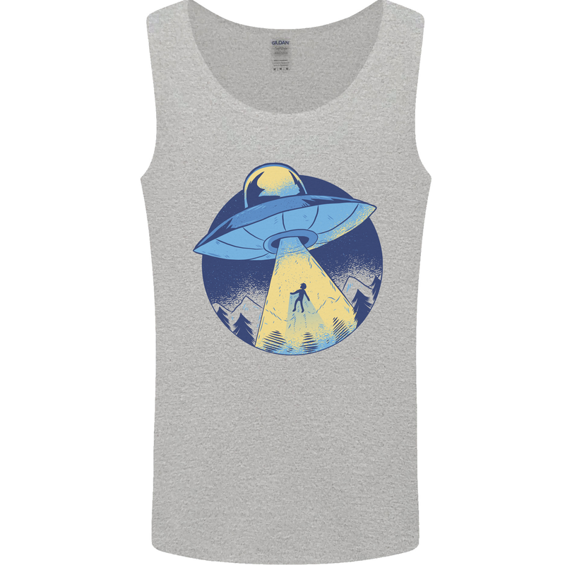 Funny Alien Abduction UFO Mens Vest Tank Top Sports Grey